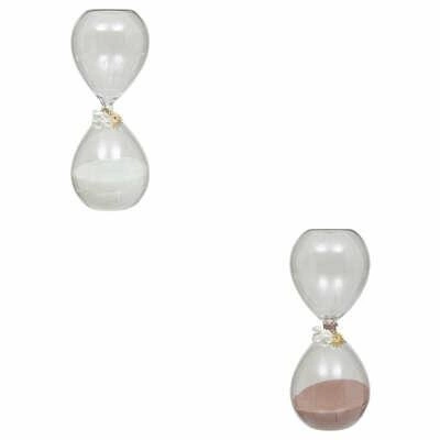 Skleněné přesýpací hodiny Flo 20 cm s růžovým pískem