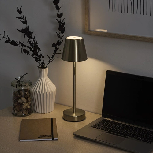 Noční LED lampička Casablanca zlatá dotyková se stmívačem 36 cm
