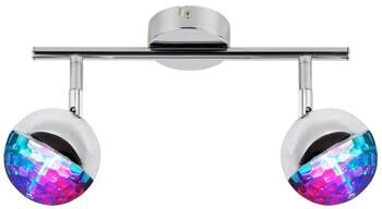 Party stropní světelný pás 2x3W LED rgb kulatá hlava 1e s kloubovým systémem kd chrom
