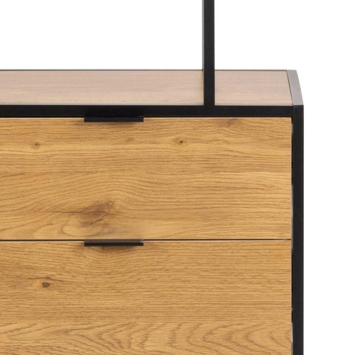 Knihovna Seaford II loftová s zásuvkami dub/černá 77 cm