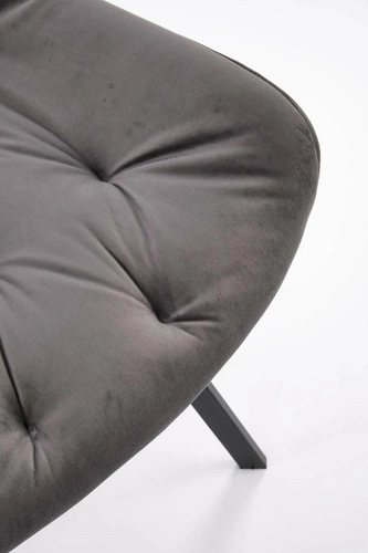 Otočená moderní jídelní židle Veroniq šedá sametová do jídelny a obývacího pokoje Intesi