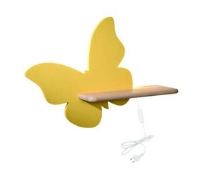 Nástěnné svítidlo Butterfly lamp 5W LED 4000K iq kids s drátem zlaté barvy