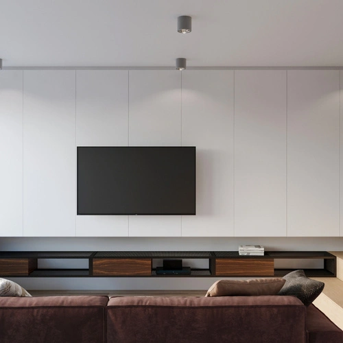 Šedý stropní plafon TIUBE Sollux moderní kovový do obýváku kuchyně ložnice