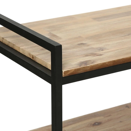 Moderní dřevěná konzole do předsíně s policemi 120 cm na kovové podstavě Edena Atmosphera