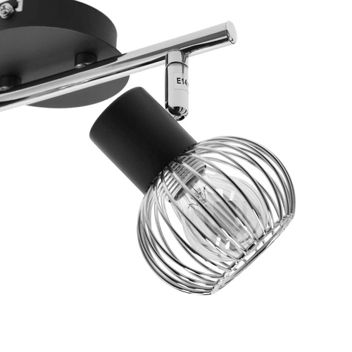 Moderní stropní lampa Oslo černý chrom nastavitelná do obýváku nebo ložnice 2bodová