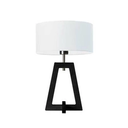 Noční lampička Clio glamour s bílým stínidlem a ebenovým dřevěným podstavcem LYSNE 47 cm