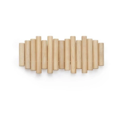 Umbra Picket dřevěný nástěnný věšák do předsíně skandinávský přírodní 37 cm