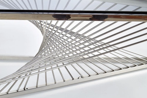 Konferenční stolek Infinity Intesi obdélníkový skleněný moderní do obýváku chrom kouřový 120x60