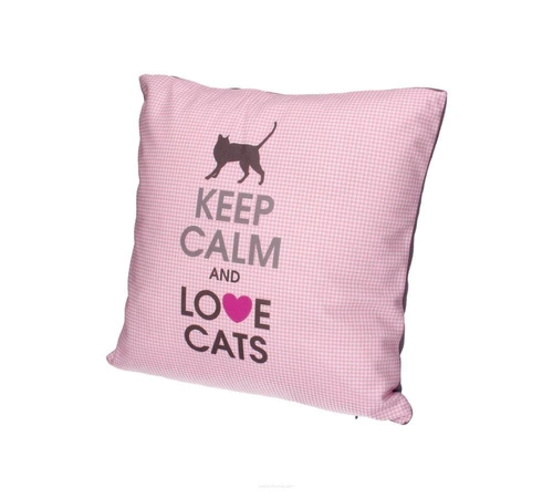 Sametový dekorační polštář LOVE CATS antialergenní do obývacího pokoje a ložnice 40x40 cm