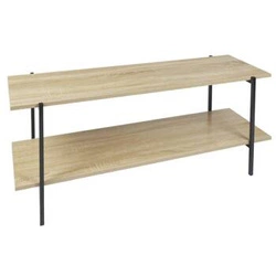 TV stolek loftový Loka 115 cm přírodní s policemi na nožkách do obýváku moderní