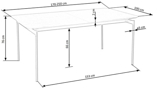 Rozkládací jídelní stůl Smart dub přírodní černé nohy moderní loft 170–250 cm