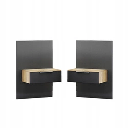 Sada 2 závěsných nočních stolků se zásuvkou 54 cm dub - Lana Intesi moderní do ložnice