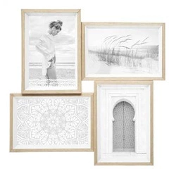 Bílý závěsný multirám na 4 fotografie 10x15 moderní Moly