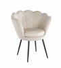 Čalouněná židle mušle Fiona VIC sametová béžová s područkami do obýváku glamour Intesi