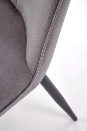 Čalouněná jídelní židle z šedého sametu Myanna Intesi moderní s opěrkou