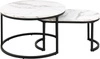 Sada konferenčních stolků Spiro oválný bílý mramor 2v1 glamour do obýváku Actona