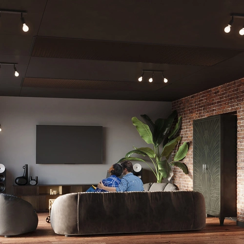 Stropní svítidlo FORNES 2 černé kovové minimalistické do obýváku a kuchyně s nastavitelným stínidlem