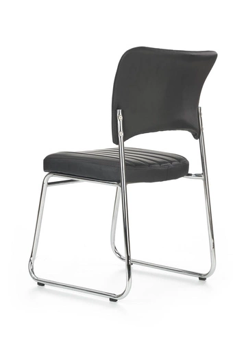 Kancelářská židle Rapid černá čalouněná ekokůže retro na kovových nohách do čekárny Intesi