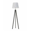 Stojací dřevěná lampa ARUBA Lysne trojnožka se šedým stínidlem do obýváku nebo ložnice