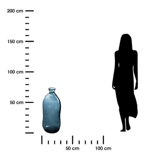 Skleněná váza Dame J modrá vysoká 73 cm moderní na květiny do obýváku Atmosphera