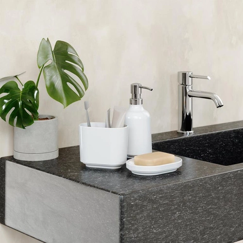 Umbra Step bílý kelímek na zubní kartáčky do koupelny moderní