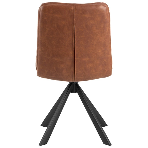 Otočená jídelní židle Dean Actona hnědá ekokůže loft na černých nohách