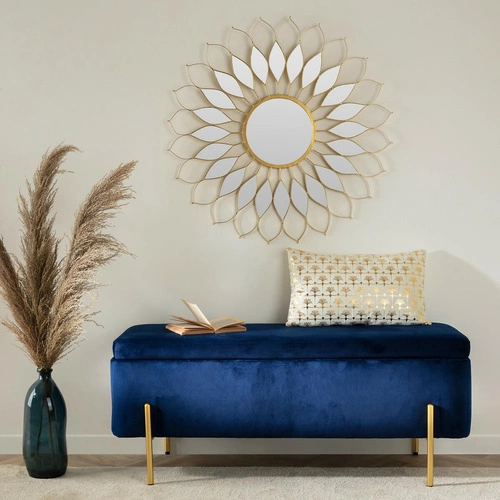 Skleněná váza Dame J modrá vysoká 73 cm moderní na květiny do obýváku Atmosphera