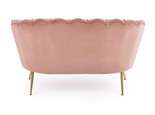 Růžová sametová dvoumístná pohovka Florencja glamour do obýváku se zlatými nohami Intesi