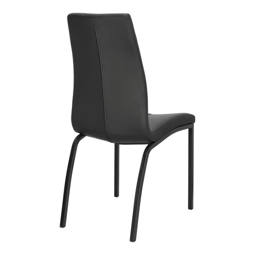 Čalouněná jídelní židle z ekokůže Asama Actona černá, moderní na kovových nohách