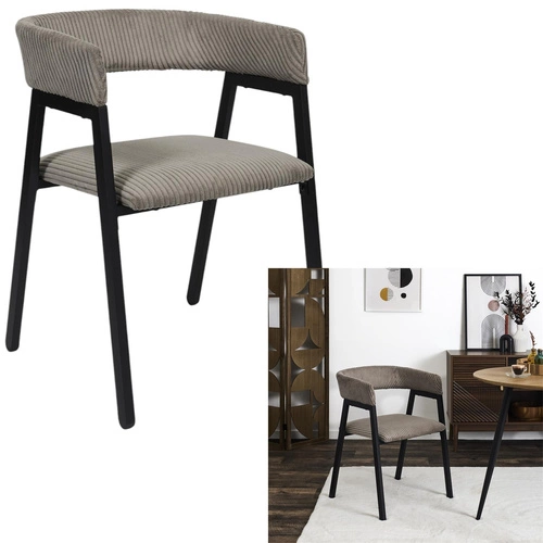 Čalouněná židle Scott šedý manšestr s područkami do jídelny a obýváku moderní