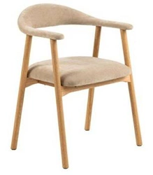 Čalouněná židle Addi béžová dub Actona do jídelny a obýváku skandinávská s područkami
