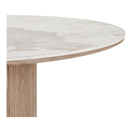 Kulatý jídelní stůl Athens 120 cm bílý keramický skandinávský