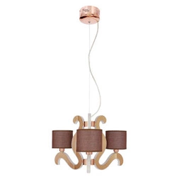 Závěsné svítidlo Ambrosia 3 moderní LED s měděným stínidlem do obýváku a jídelny