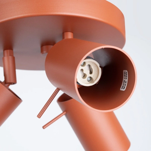 Stropní svítidlo RING 3P moderní červené s nastavitelným stínidlem do obýváku a ložnice