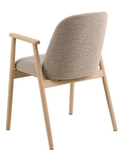 Čalouněná jídelní židle Leo Actona, skandinávský styl, béžová s područkami, dub