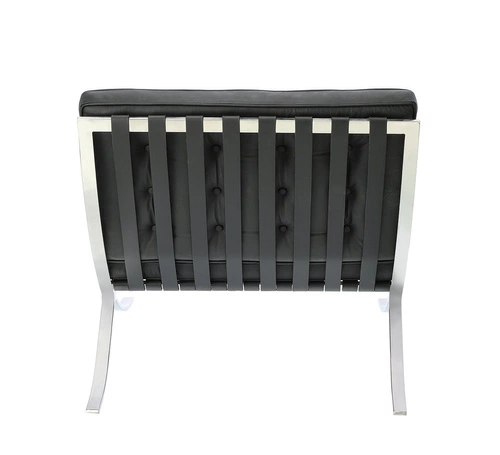 Relaxační křeslo BA1 inspirované Barcelona černá přírodní kůže moderní do obýváku