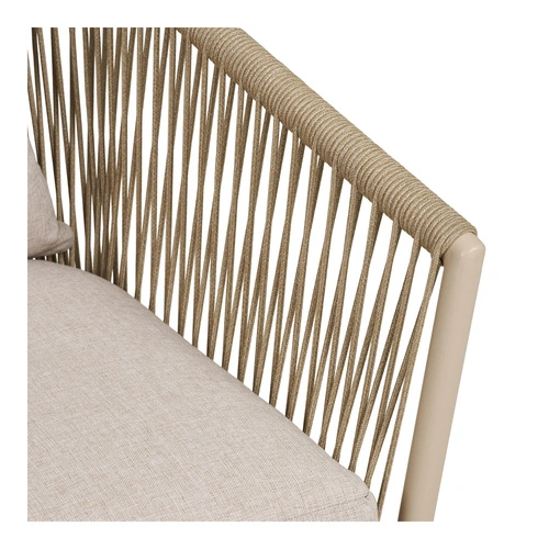 Židle Salerno písková s poduškou kovová do jídelny a na terasu