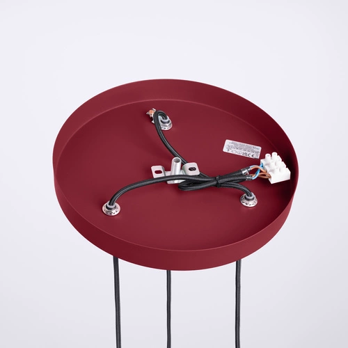 Závěsné skleněné svítidlo HALO 3P bordó moderní do obýváku a kuchyně od Sollux