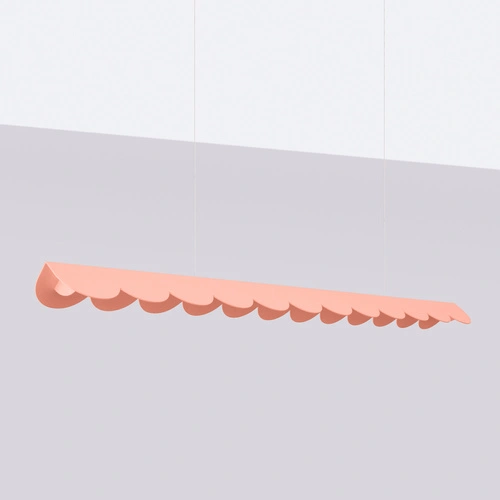 Závěsné LED svítidlo BISCUIT broskvové nad jídelní stůl do obýváku 131 cm