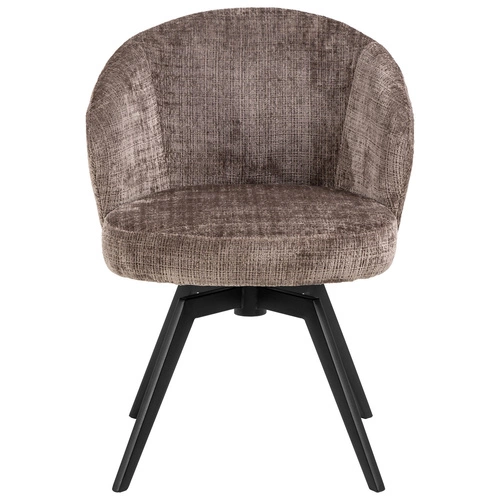 Čalouněná jídelní židle s područkami Actona Darlene hnědá na kovových nohách