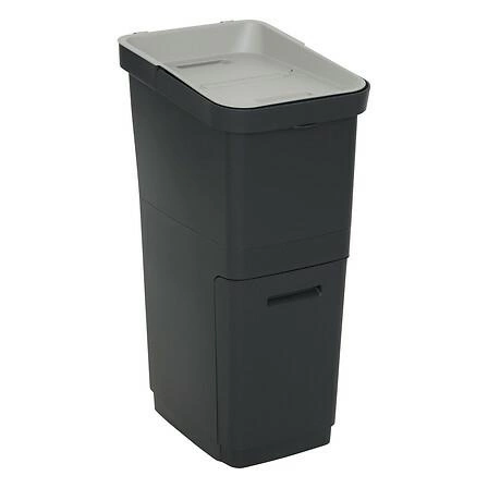 Třídicí odpadkový koš 36L Slow černý šedý plastový do kuchyně a kanceláře 5five