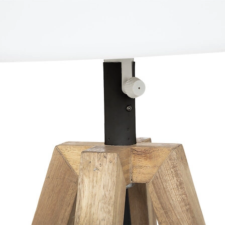 Noční lampička do ložnice Matia Atmosphera moderní dřevěná bílá se stínidlem 58 cm