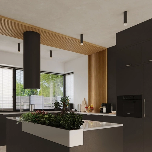 Stropní svítidlo NERO 12,5 černý chrom moderní kovové do obýváku a předsíně