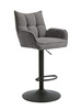 Moderní otočný barový taburet Merys s područkami, čalouněný, grafitový, do kuchyně