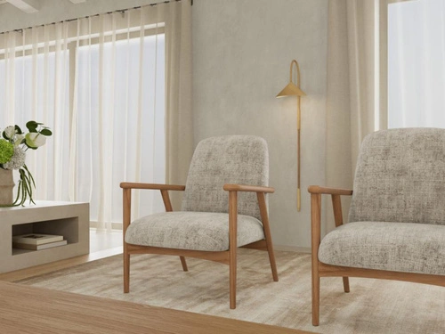 Relaxační křeslo Auckland béžové sametové skandinávské do obýváku