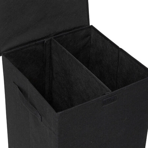 Skládací dvoukomorový koš na prádlo do koupelny Colorama 74 l černý klasický 5five