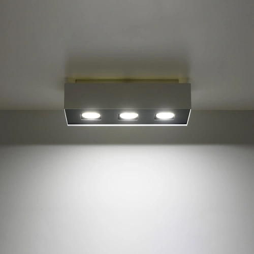 Stropní svítidlo bílé čtvercové MONO 3 moderní kovové do obývacího pokoje Sollux