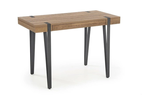 Moderní pracovní stůl se zásuvkou Indorika ořech medový černý loft 110x55 cm Intesi