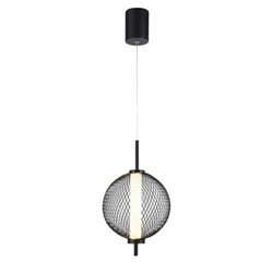 Závěsné LED svítidlo PUMA 20 cm černá koule do obýváku, kuchyně a jídelny s nastavitelnou výškou