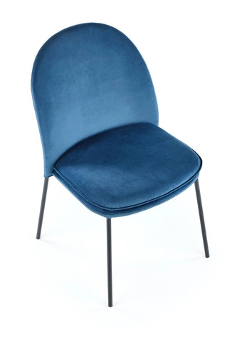 Čalouněná jídelní židle z modrého sametu Cecile Intesi moderní glamour s opěrkou